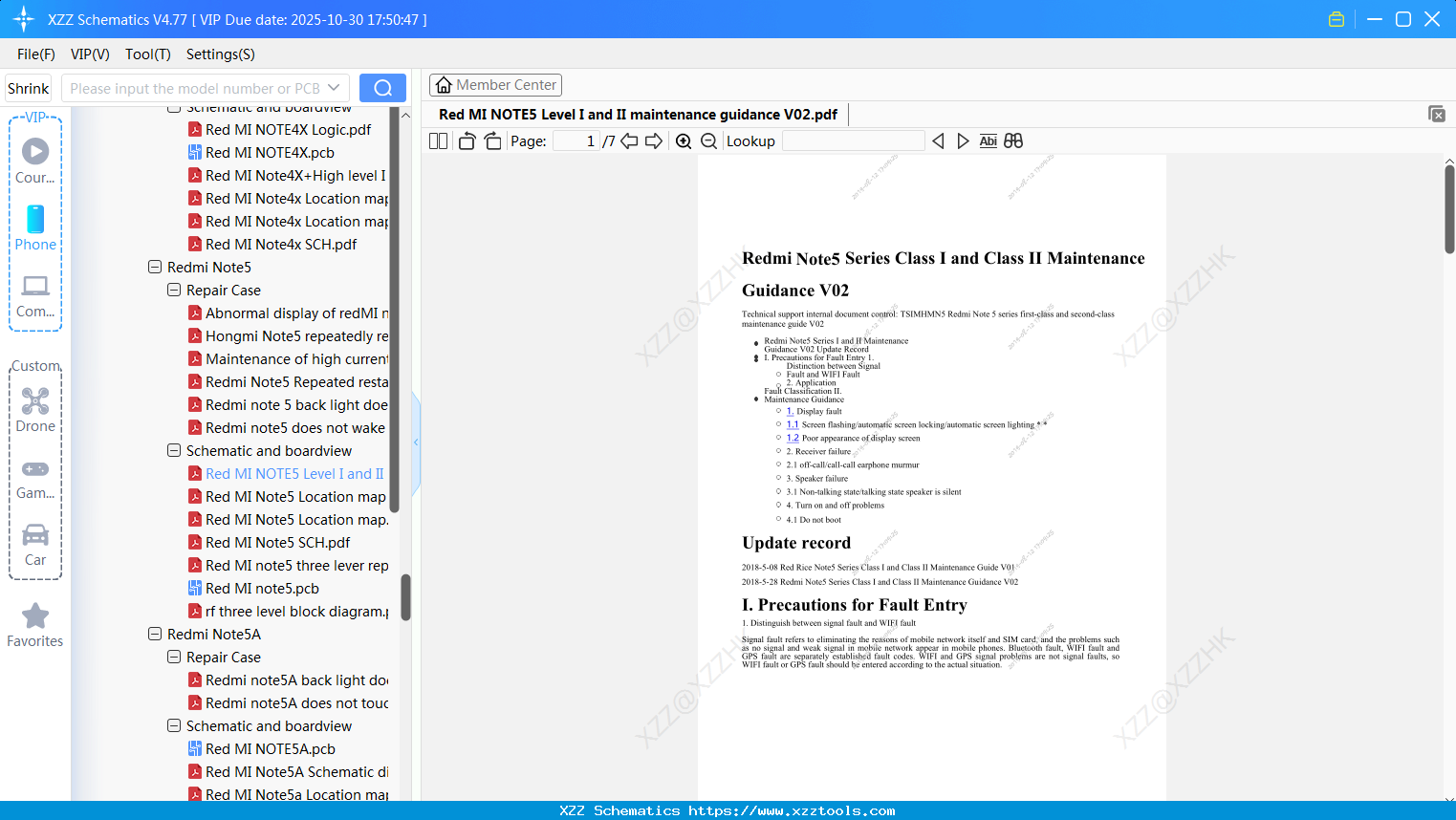 Xiaomi Redmi NOTE5 Level I And II Maintenance Guidance V02